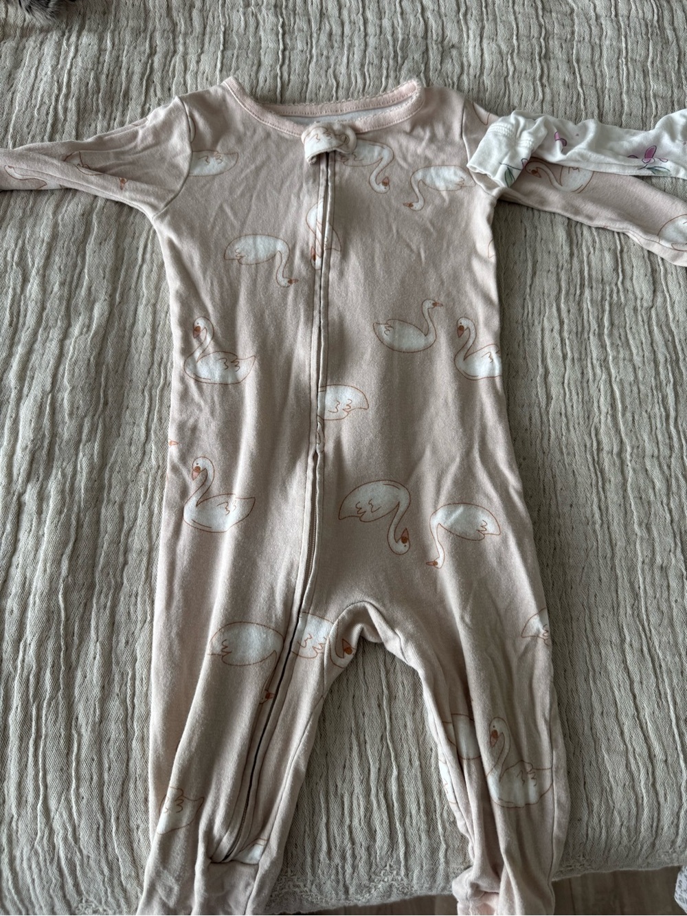 Carter's Pale Pink Swan Footed One-Piece